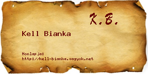 Kell Bianka névjegykártya